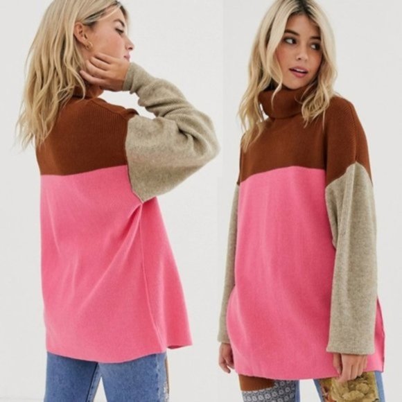 Free People Softly Structured Color Block Sweater - Picture 3 of 8